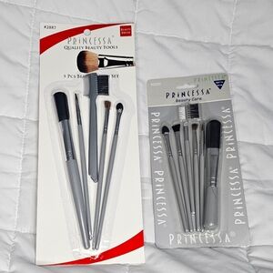 Princessa Quality Beauty Tools 5-Piece Makeup Brush Cosmetic Kit Set (GRAY)